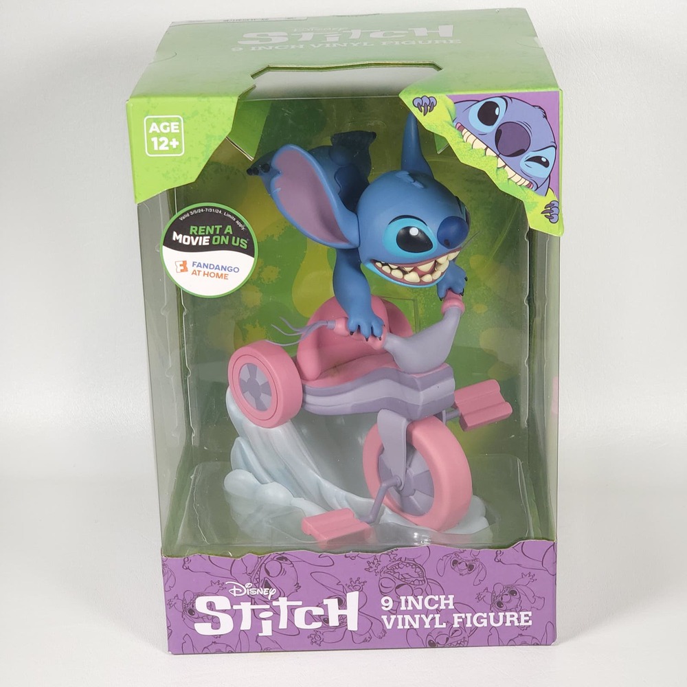 New Disney Stich 9 Inch 9” Vinyl Figure Tricycle By Culturefly Brand New In‎ Box